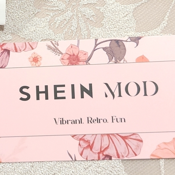 Shein Floral Embroidered Mini Dress Flare Hem Zip-Up Fitted Bodice Cream Small - Picture 12 of 12